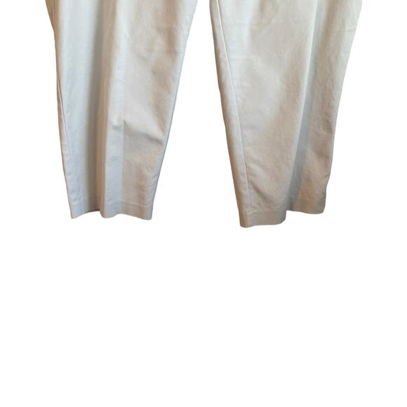 Chicos Women Cropped Cotton Pants XL Cream Straight Leg Coastal Comfort Neutral - Picture 8 of 10